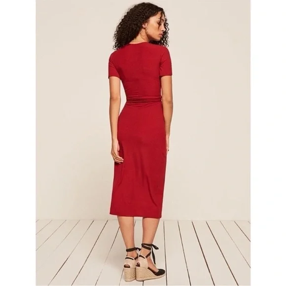 Reformation Red Ribbed Dress - Picture 2 of 5